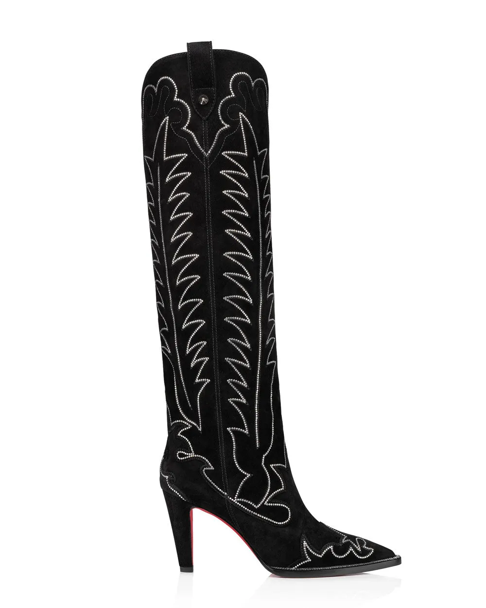 Santia Botta Strass 85mm Western Boot in Black