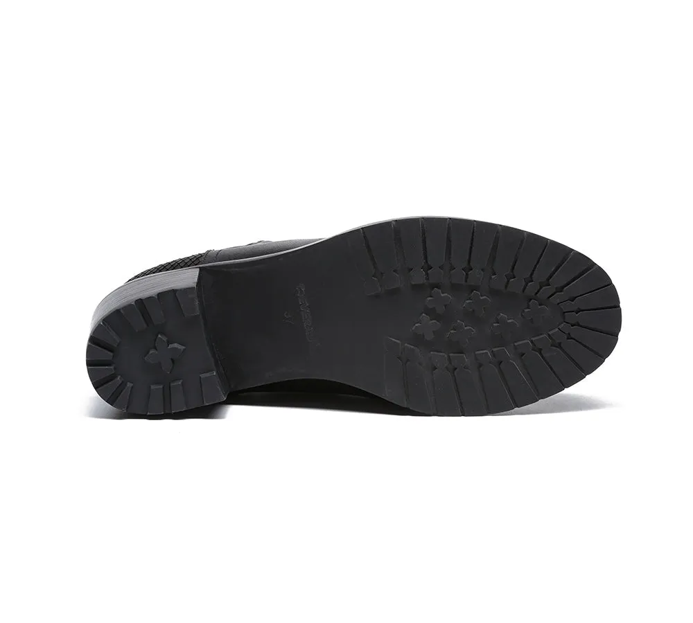 Women Leather Heels Boots Chelsea